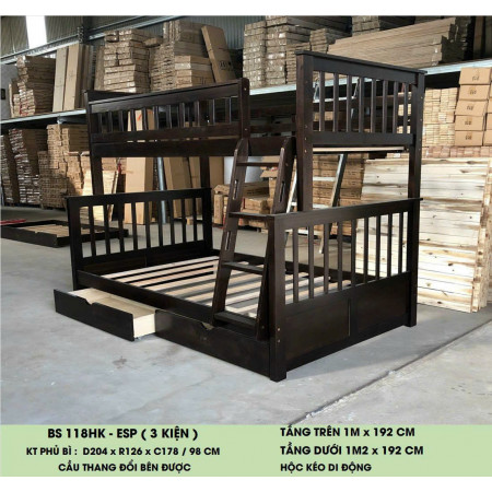 118 Eps : Giường 3 Tầng Leo Thang - 1m / 1m2